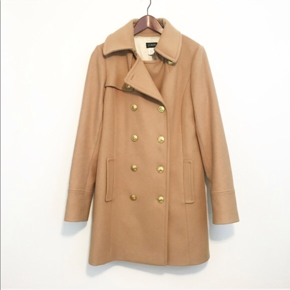 J. Crew Jackets & Blazers - J. Crew Wool Cashmere Overcoat Long Pea Coat Tan